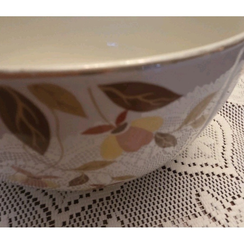 Vintage Hall's Superior‎ Jewel Tea Autumn Leaf Large 9" Mixing/ Serving Bowl - Picture 7 of 11
